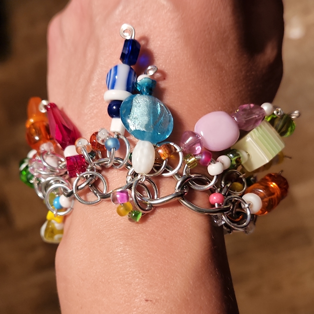 Beautiful Multi-colored Art Beaded Bracelet